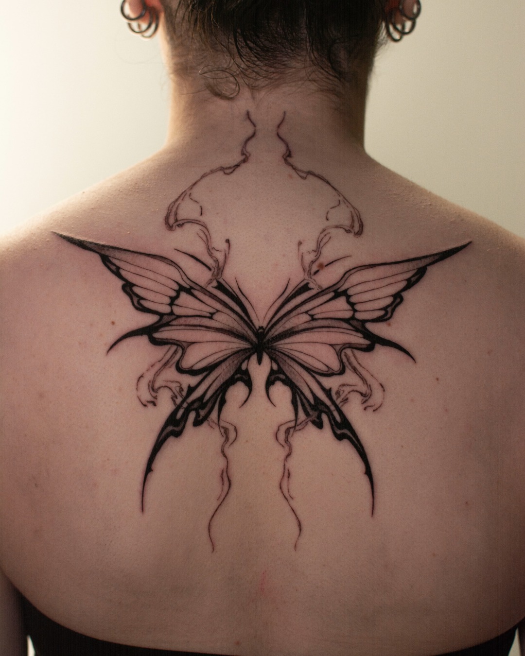 Tribal Butterfly Spine Piece