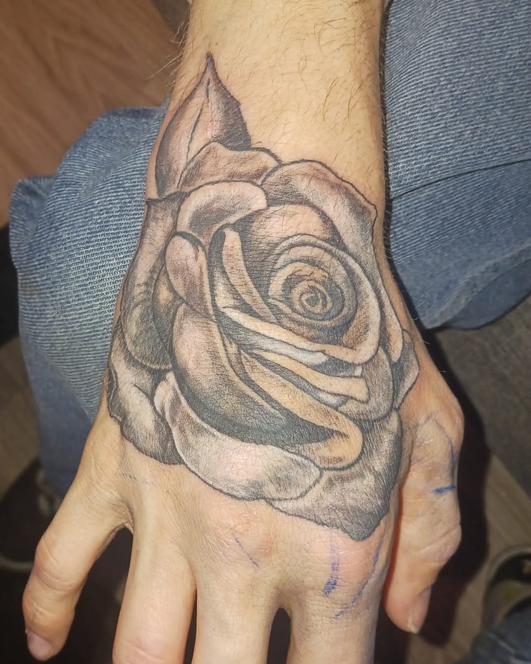 Shaded Rose on Hand