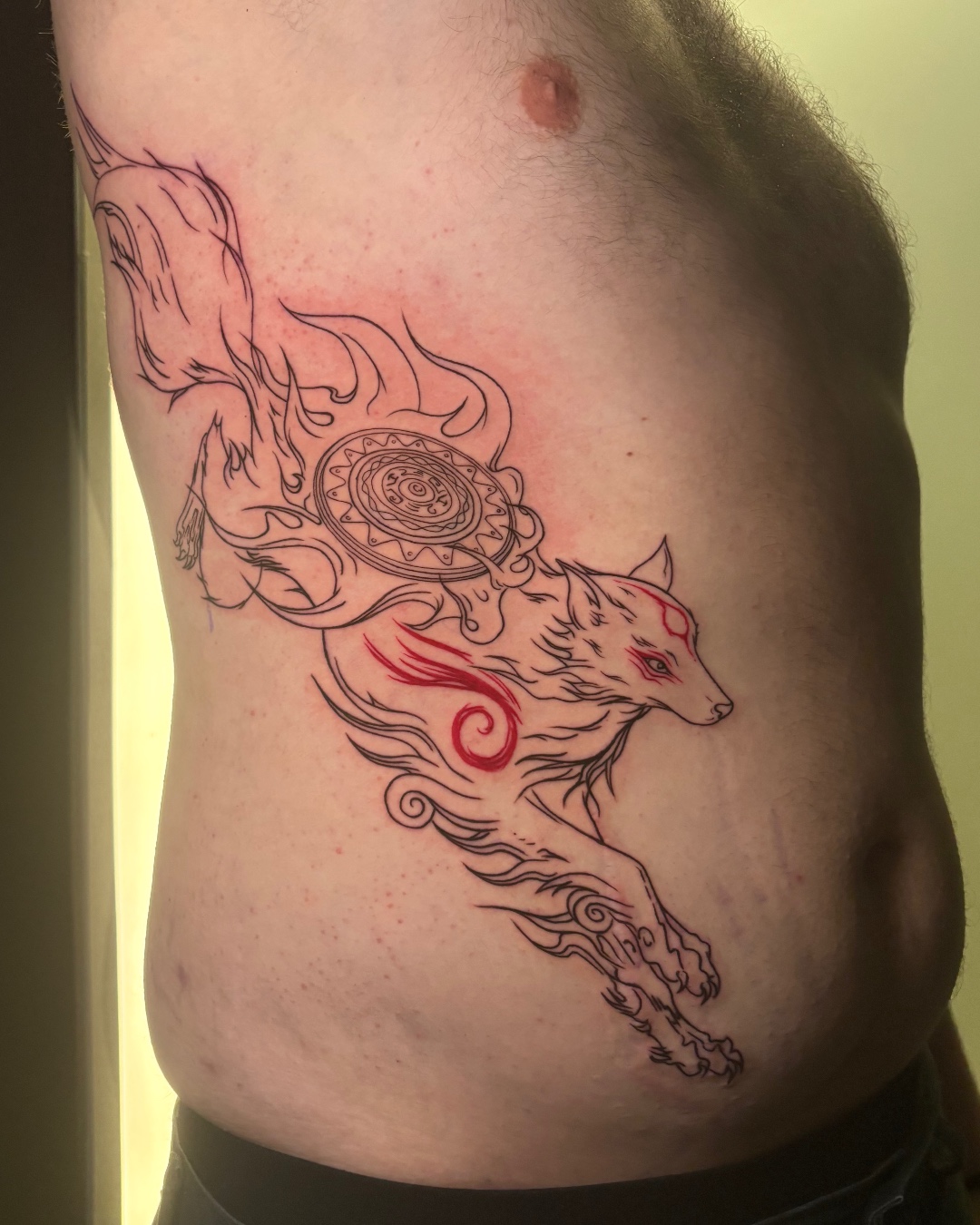 Okami Wolf in Flames