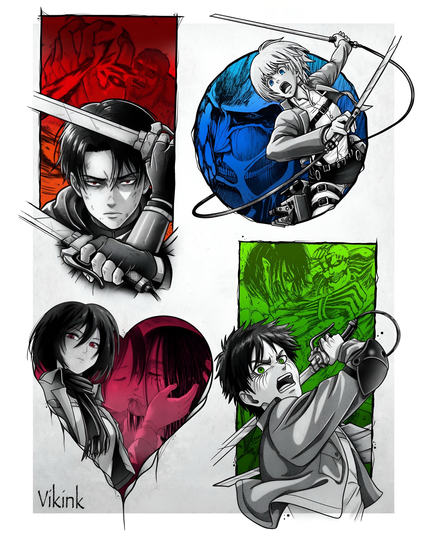 Attack on Titan Character Collage