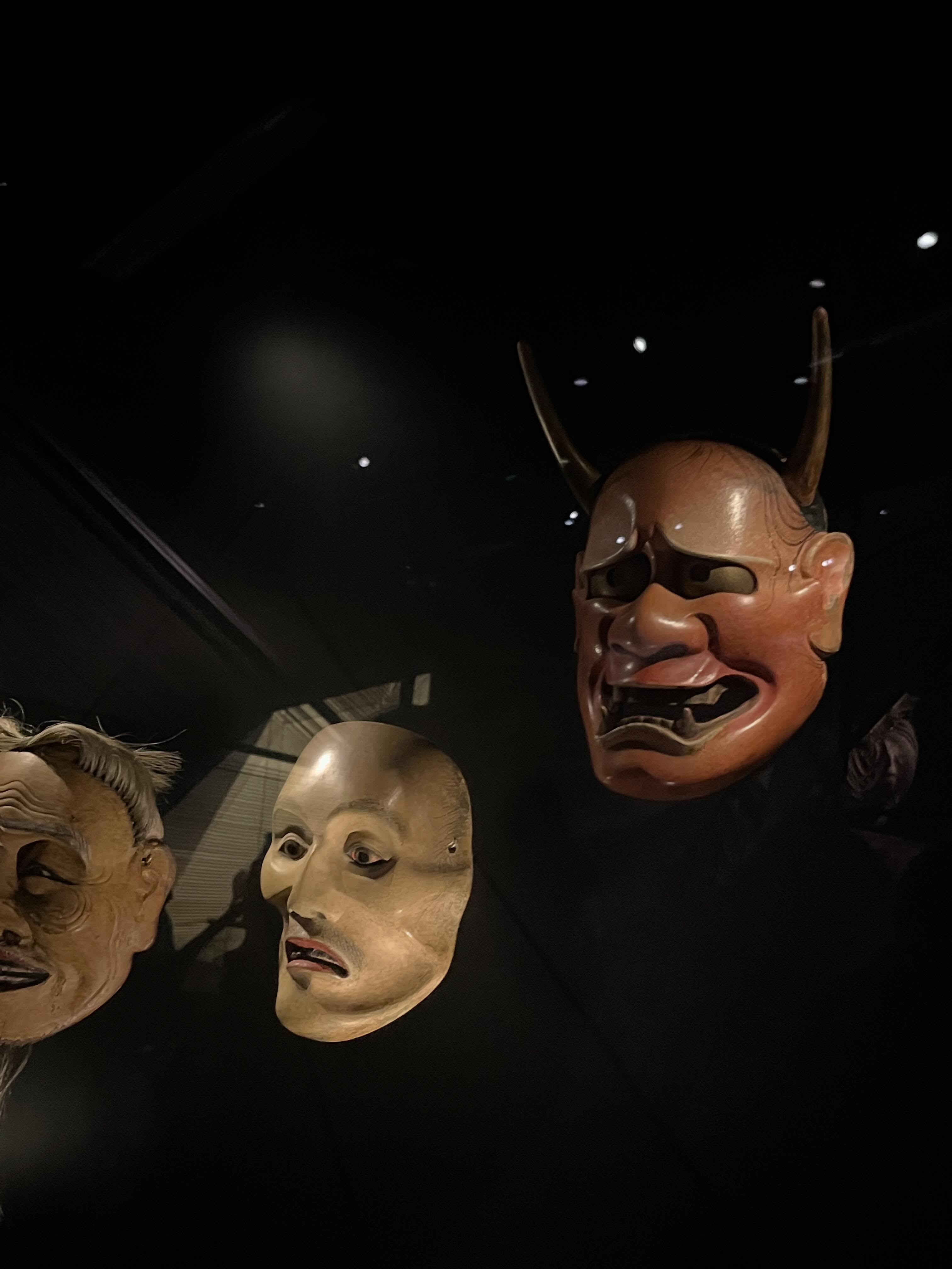 Noh Mask Trio: Demon, Spirit, Elder